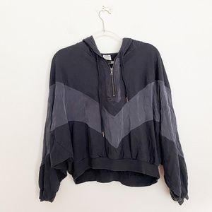 Victoria Secret Pink Black Stripe hoodie jacket L